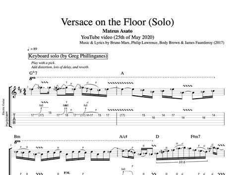 versace on the floor guitar tab.